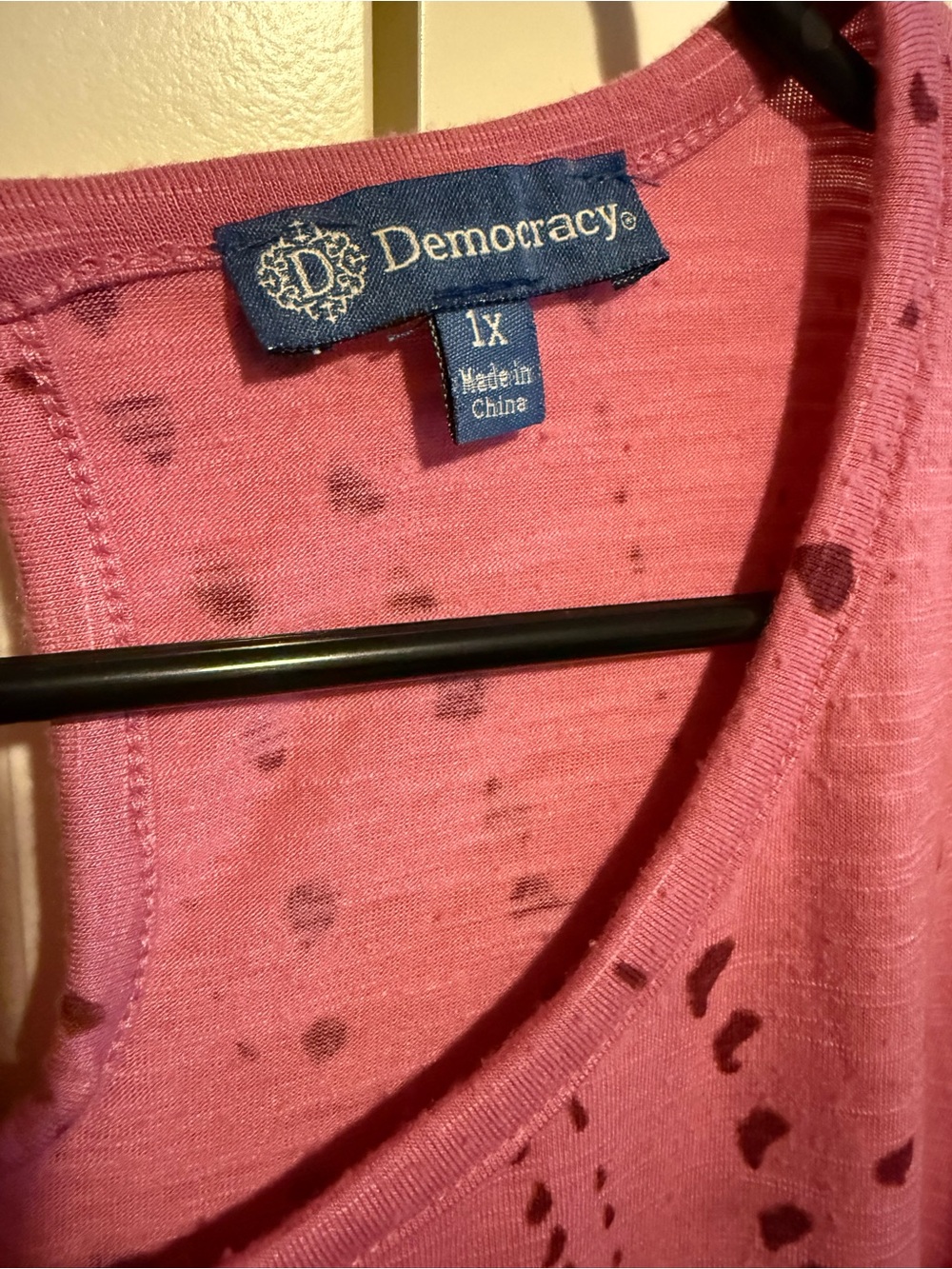 Democracy Rose Pink Puff Sleeve Cutout Top - Picture 2 of 3